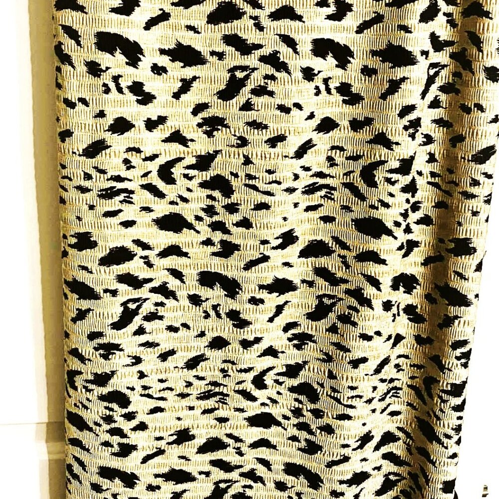 Pleat Pleat by Rafael Gold Black Pleated Maxi Skirt XL Chic